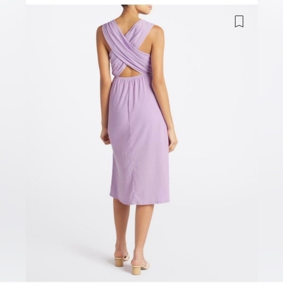 Kaileigh Amanda Lavender Purple Criss-Cross Back Midi Dress Size XXL NWOT - Picture 11 of 12